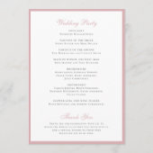 シンプルエレガントフォーマルピンクダスティバラ結婚ズ プログラム (裏面)