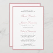 シンプルエレガントフォーマルピンクダスティバラ結婚ズ プログラム (正面/裏面)