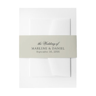 シンプルエレガントフォーマルミニマルサージグ結婚リーン 招待状ベリーバンド