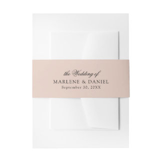 シンプルエレガントフォーマルミニマル赤面ピ結婚ンク 招待状ベリーバンド
