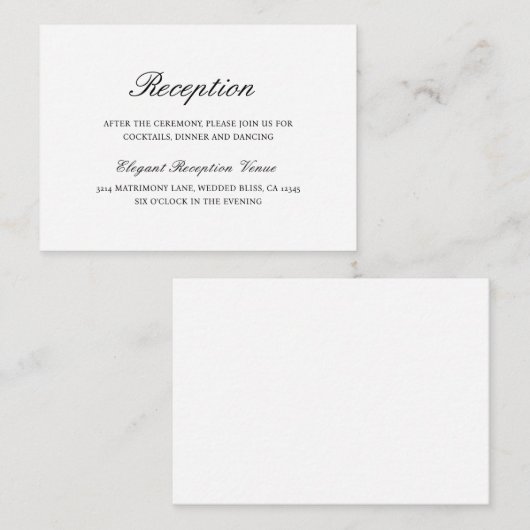 シンプルエレガントフォーマル伝統的結婚s エンクロージャーカード (正面/裏面)
