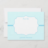 シンプルエレガントフラットサンキューカード – 青 サンキューカード (正面)