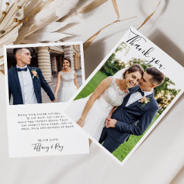 シンプルエレガントフラットフォトサンキューカード サンキューカード