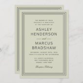 シンプルエレガントフレモダンー結婚ム 招待状 (正面/裏面)