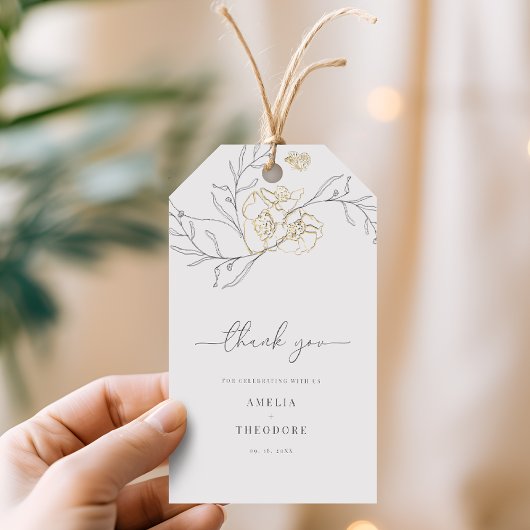 シンプルエレガントフローララ結婚イン ギフトタグ