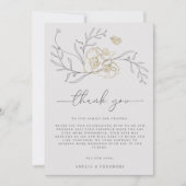 シンプルエレガントフローララ結婚イン サンキューカード (正面)