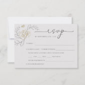 シンプルエレガントフローララ結婚イン 出欠カード (正面)