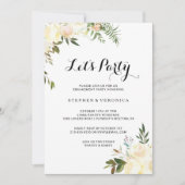 シンプルエレガントフローラレッツパーティー 招待状 (正面)