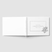 シンプルエレガントフローラ白黒結婚ズ ゲストブック (全面)