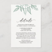 シンプルエレガントフローラ結婚のミント・エンクロージャ・カード エンクロージャーカード (正面)