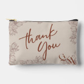 シンプルエレガントフローラ結婚のラインアート アクセサリーポーチ (正面)