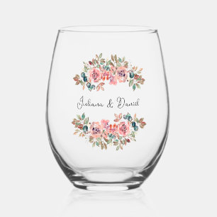 シンプルエレガントフローラ結婚の茎なしワイングラス ステムなしワイングラス