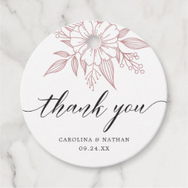 シンプルエレガントフローラ結婚の赤面 フェイバータグ