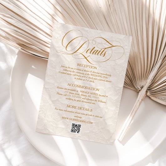 シンプルエレガントフローラ結婚アイボリー詳細 エンクロージャーカード