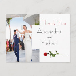 シンプルエレガントフローラ結婚サンキューカード ポストカード