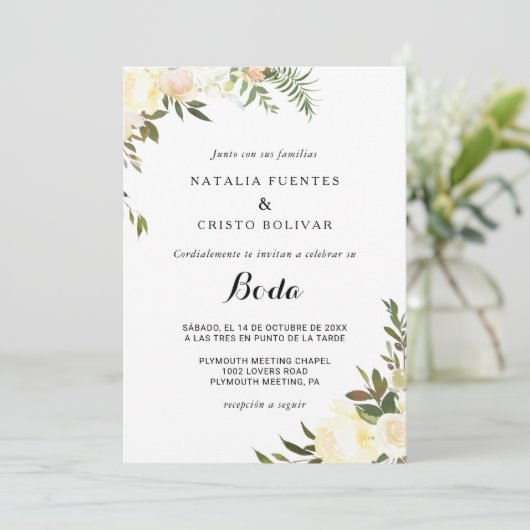 シンプルエレガントフローラ結婚ズ 招待状 (スタンド正面)