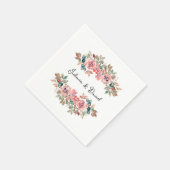 シンプルエレガントフローラ結婚ナプキンス スタンダードカクテルナプキン (角)