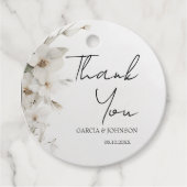 シンプルエレガントフローラ結婚ラウンド フェイバータグ (正面)