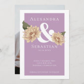 シンプルエレガントフローラ結婚式の日付の保存 セーブザデート (正面/裏面)