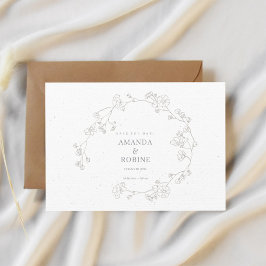 シンプルエレガントフローラ結婚式の日付の保存 セーブザデート