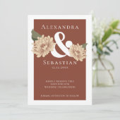 シンプルエレガントフローラ結婚式の日付の保存 セーブザデート (スタンド正面)