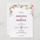 シンプルエレガントフローラ結婚式招待状 招待状 (正面)