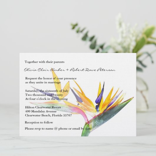 シンプルエレガントフローラ結婚 招待状 (スタンド正面)