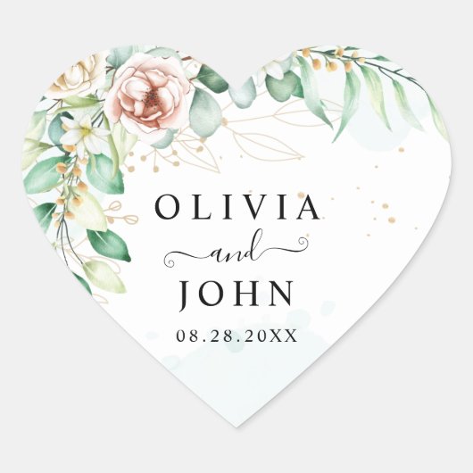 シンプルエレガントフローラ緑 ハートシール (正面)