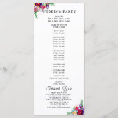 シンプルエレガントフローラ |モダン結婚 プログラム (裏面)