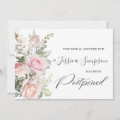 シンプルエレガントブライダルシャワー日付の変更 招待状 (正面)