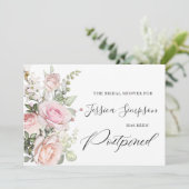 シンプルエレガントブライダルシャワー日付の変更 招待状 (スタンド正面)