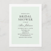 シンプルエレガントブライダルシャワー インビテーションポストカード (正面)