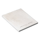 シンプルエレガントブラシ仕上げ白大理石プロ ノートパッド (アングル)