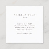 シンプルエレガントブラシ付きホワイトマーブルプロフェッショナルS スクエア名刺 (裏面)