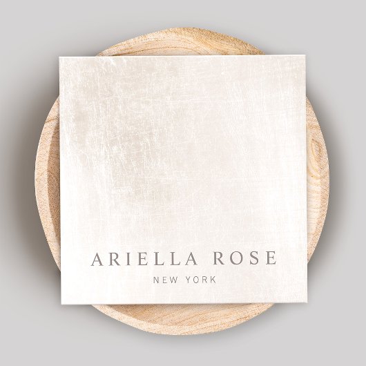 シンプルエレガントブラシ白大理石プロフェッショナル スクエア名刺