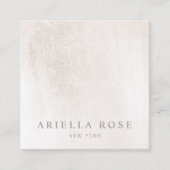 シンプルエレガントブラシ白大理石プロフェッショナル スクエア名刺 (正面)