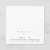 シンプルエレガントブラシ白大理石プロフェッショナル スクエア名刺 (裏面)