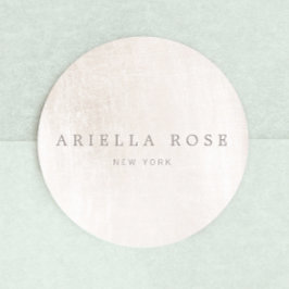 シンプルエレガントブラシ白大理石プロフェッショナル ラウンドシール