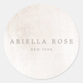 シンプルエレガントブラシ白大理石プロフェッショナル ラウンドシール (正面)