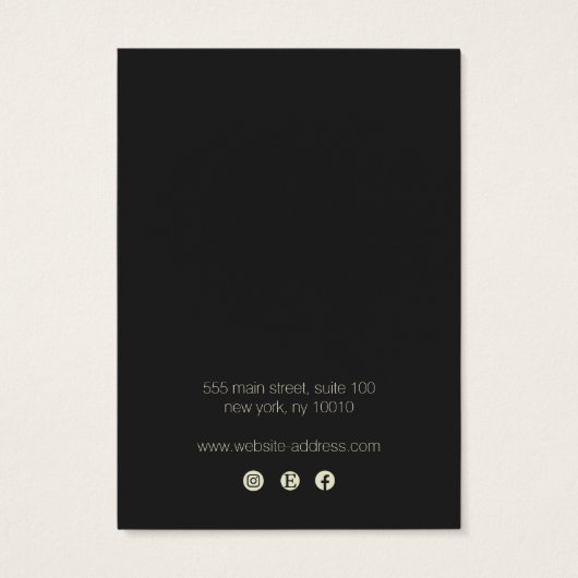 シンプルエレガントブラックイヤリングディスプレイカード (裏面)