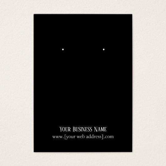 シンプルエレガントブラックカスタムイヤリング名刺 (正面)