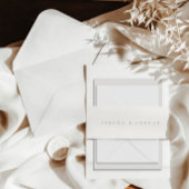 シンプルエレガントブラック&ホワイト結婚ズ 招待状ベリーバンド