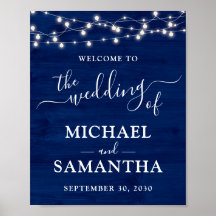 シンプルエレガントブルーウッド素朴結婚ズ