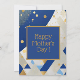 シンプルエレガントブルーグリッターマザーズデイカード シーズンカード