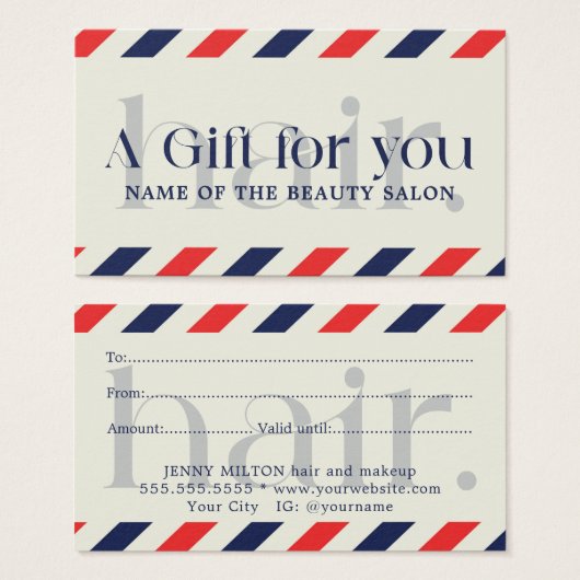 シンプルエレガントブルーレッドギフト美しい (正面&裏面)