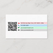 シンプルエレガントプロフェッショナルカラフル写真QRコード 名刺 (裏面)