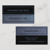 シンプルエレガントプロフェッショナルブラック&シルバー 名刺 (正面/裏面)