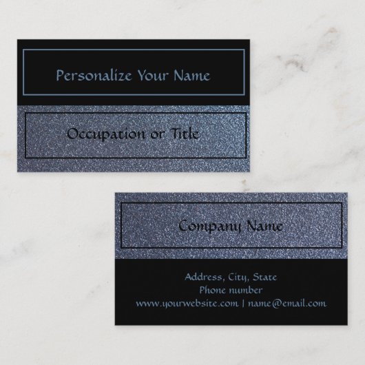 シンプルエレガントプロフェッショナルブラック&シルバー 名刺 (正面/裏面)