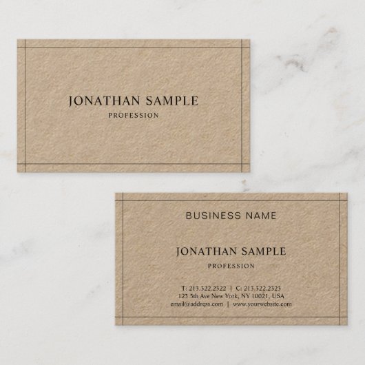 シンプルエレガントプロフェッショナルプモダンライナラグジュアリー 名刺 (正面/裏面)