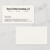 シンプルエレガントプロフェッショナル企業の事務所 名刺 (正面/裏面)